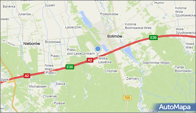 mapa Wólka Łasiecka, Wólka Łasiecka na mapie Targeo